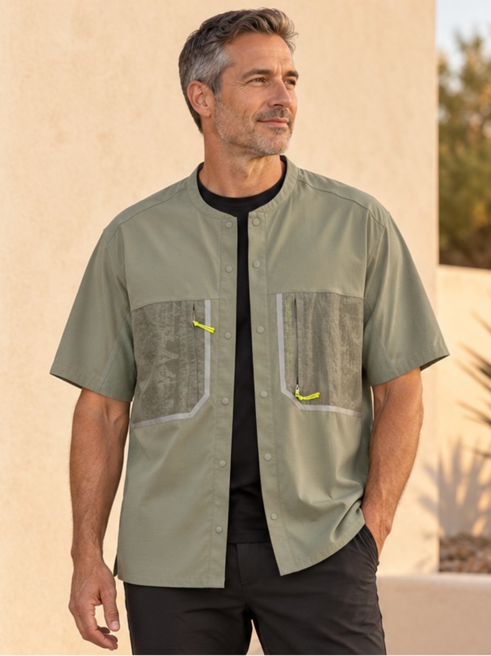 Lululemon Men’s Water-Repellent Hiking Snap Shirt Sage L XL